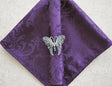 Cloth Dinner Napkin Floral Damask Jacquard Polyester 20x20 Eggplant