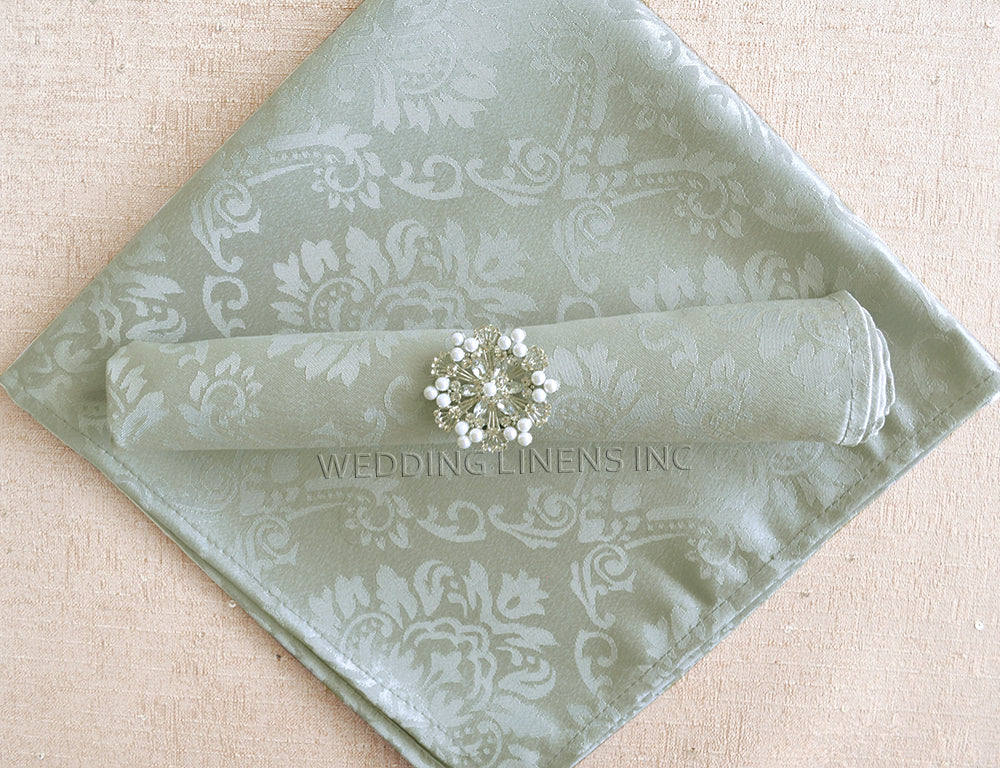 Cloth Dinner Napkin Marquis Damask Polyester 20x20 Silver