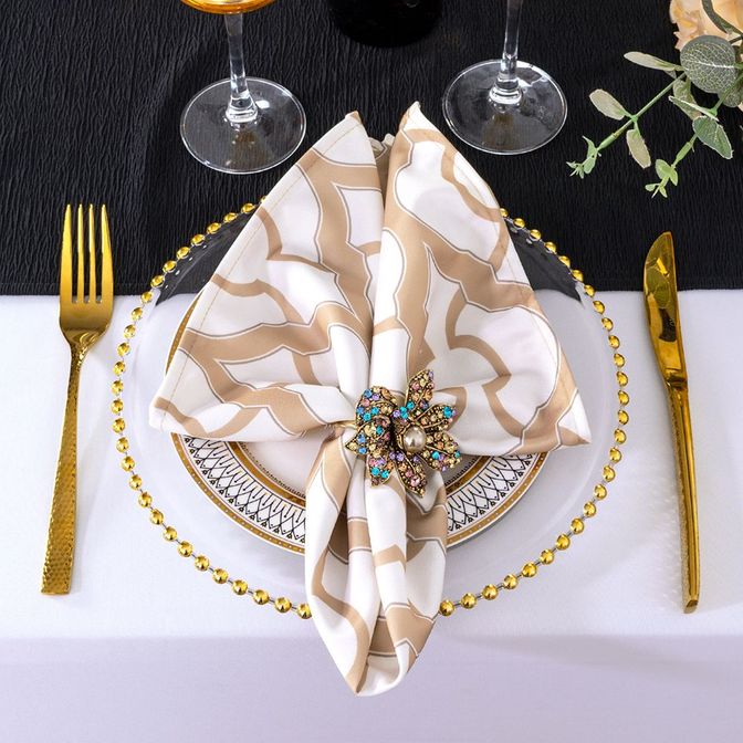 Scuba Dinner Napkins 20x20 Champagne