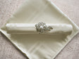 Polyester Dinner Napkins 20x20 Plaid Jacquard Ivory