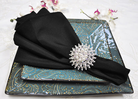 Polyester Dinner Napkins 20x20 Black