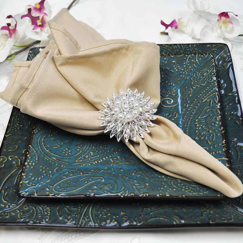 Premium Polyester Dinner Napkins 20x20 Champagne