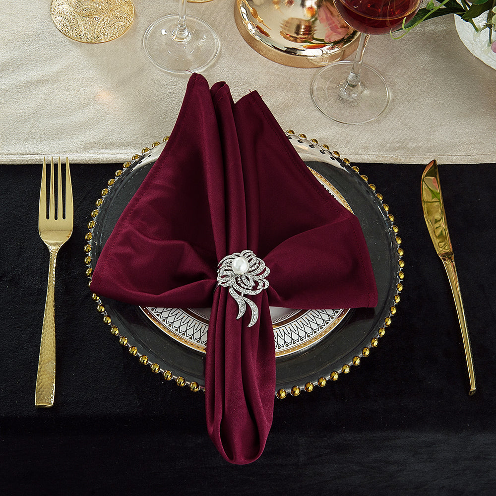 Scuba Dinner Napkins 20x20 Burgundy