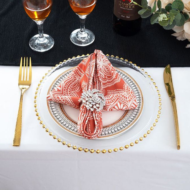 Wrinkle-Free Scuba Dinner Napkins 20x20 Rust/Burnt Orange