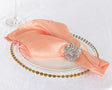 Crushed Taffeta Cloth Dinner Napkins 20x20 Apricot/Peach