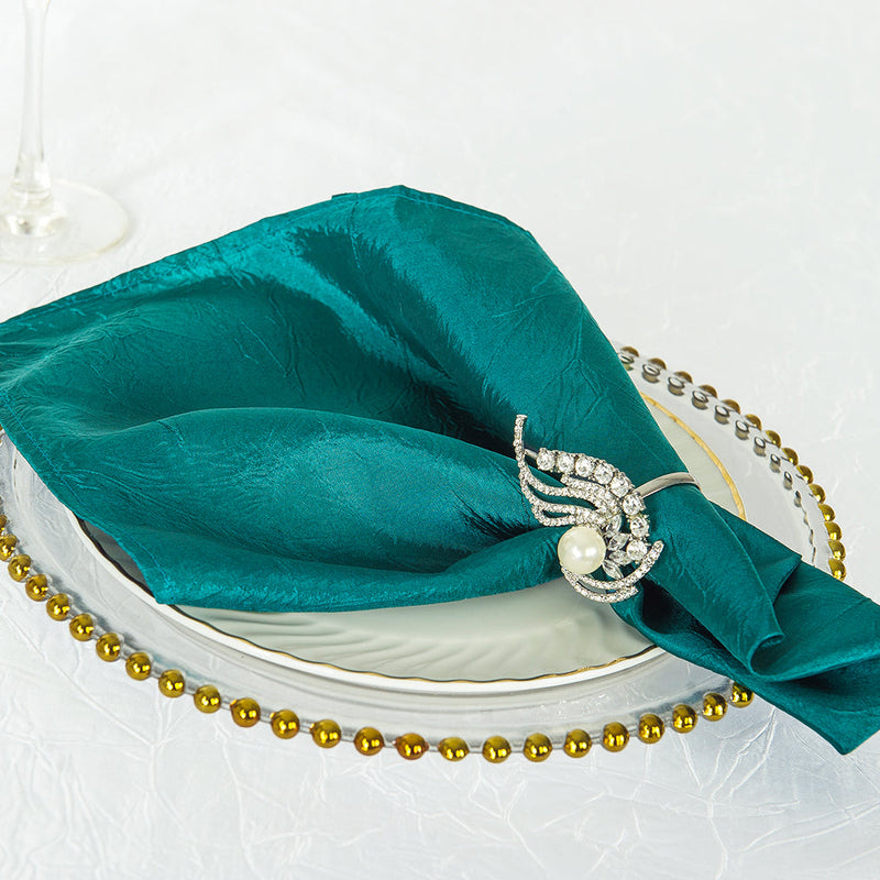 Crushed Taffeta Cloth Dinner Napkins 20x20 Oasis