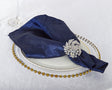 Crushed Taffeta Dinner Napkins 20x20 Navy Blue