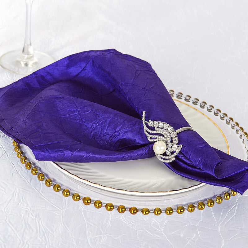 Crushed Taffeta Cloth Dinner Napkins 20x20 Regency Purple