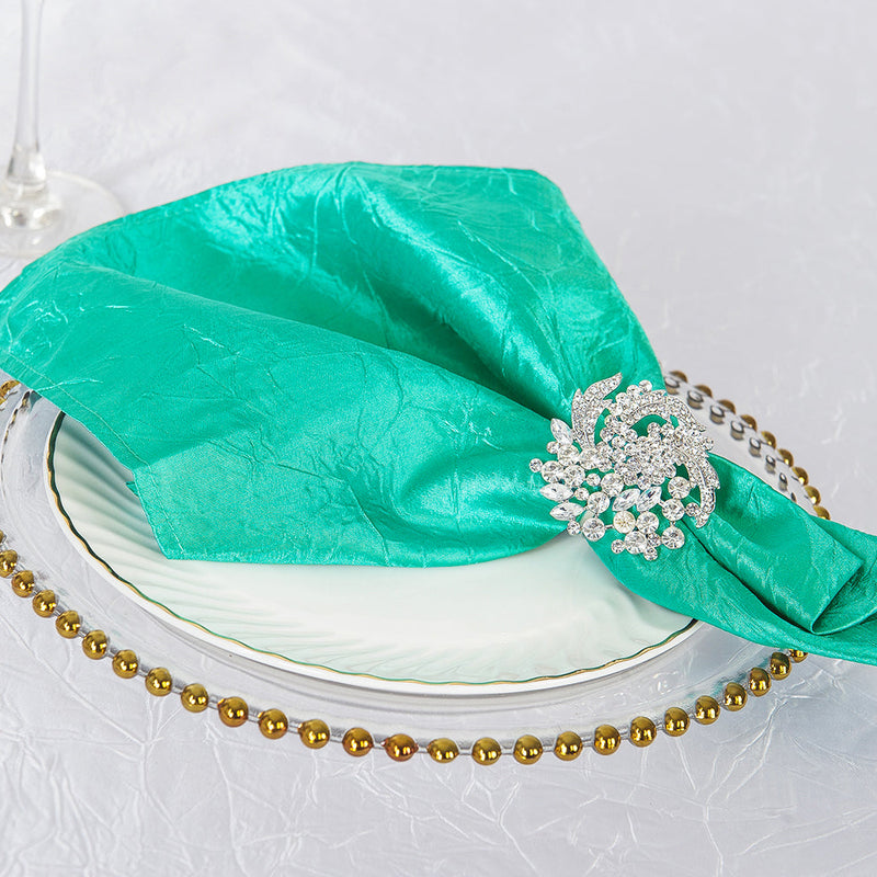 Crushed Taffeta Dinner Napkins 20x20 Tiff Blue/Aqua Blue