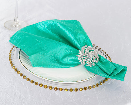 Crushed Taffeta Dinner Napkins 20x20 Tiff Blue/Aqua Blue