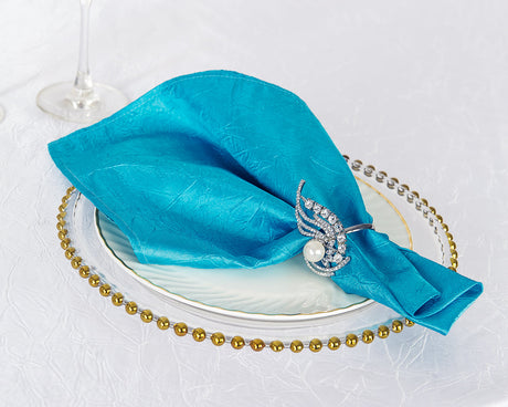 Crushed Taffeta Napkins for Elegant Table