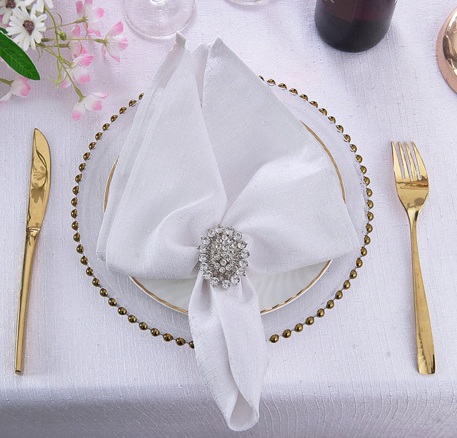 Sequin Paillette Napkin Sample 20x20 White