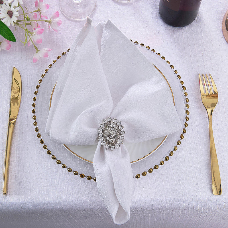 10 Piece Sequin Paillette Poly Flax Burlap 20"x20" Napkins
