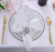 Sequin Paillette Cloth Dinner Napkins White 20x20