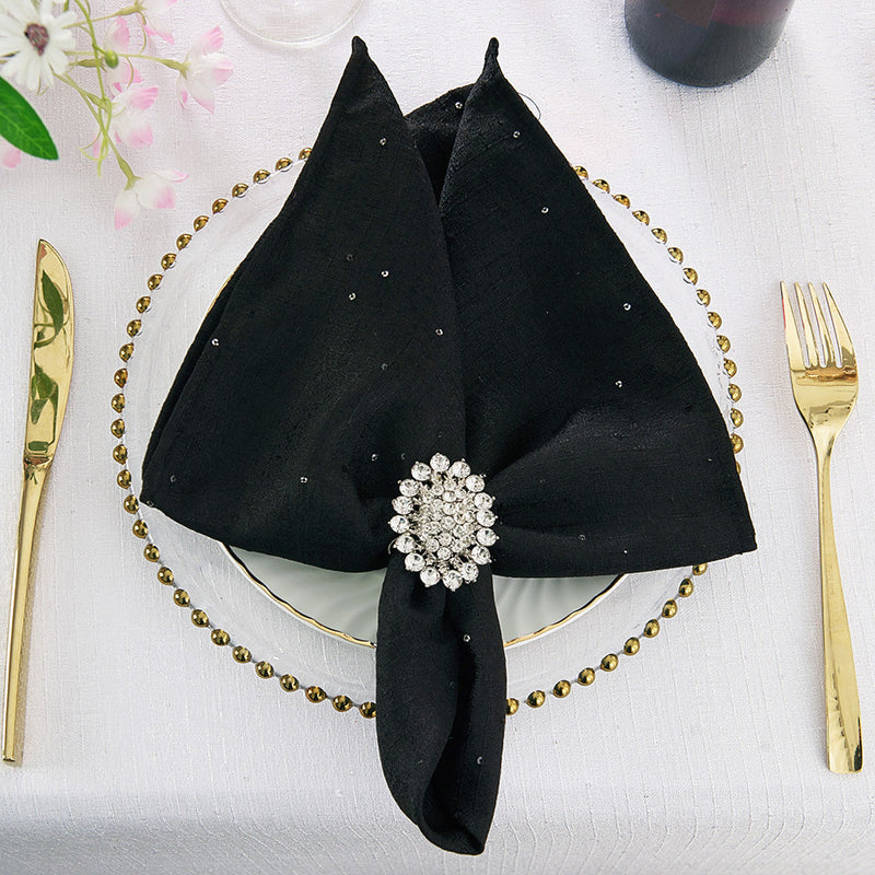 Sequin Paillette Napkins 20x20 Black