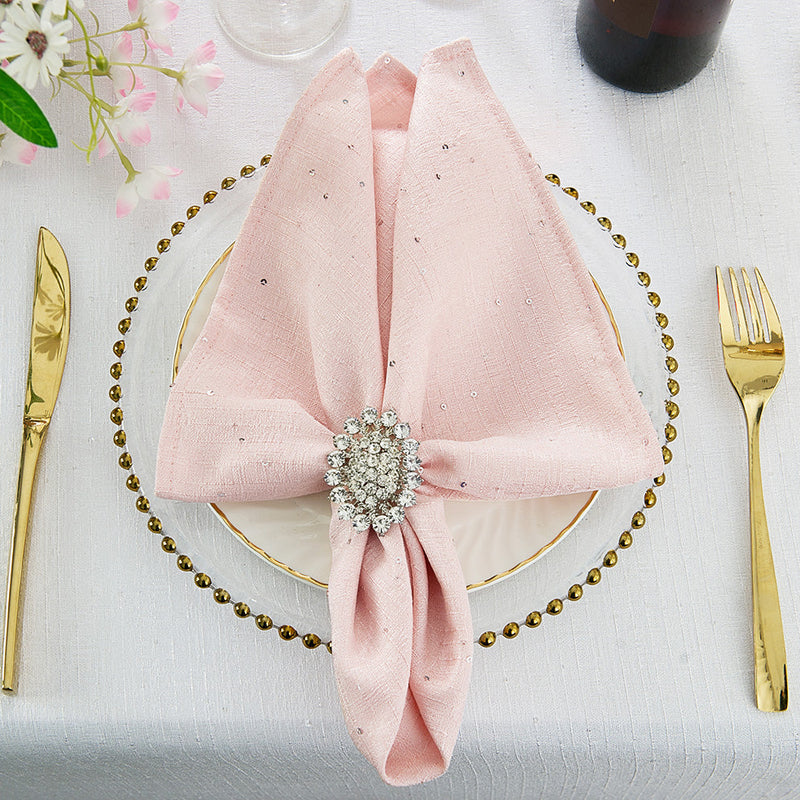 Sequin Paillette Napkins 20x20 Blush Pink