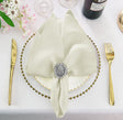 Cloth Dinner Napkin Sequin Paillette Poly Flax/Burlap Ivory 20x20