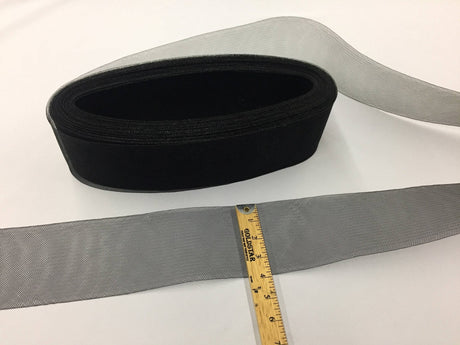 Crinoline Horsehair Braid Trim Polyester Fabric - Black, 4" Width (20 Yards)