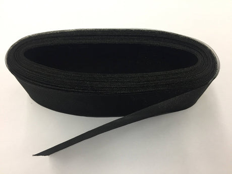 Crinoline Horsehair Braid Trim Polyester Fabric - Black, 4" Width (20 Yards)