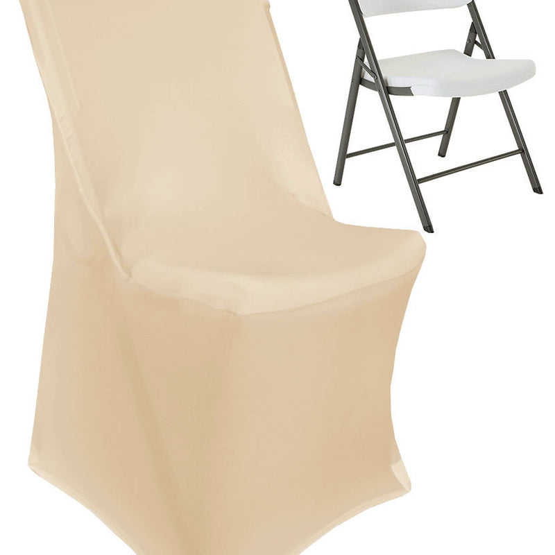 Premium Spandex Lifetime Folding Chair Cover Champagne