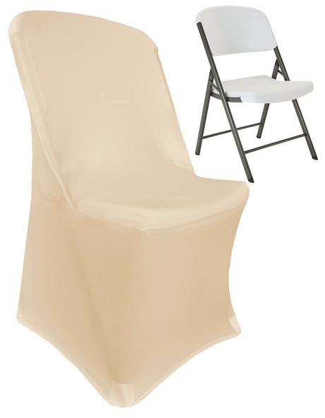 Premium Spandex Lifetime Folding Chair Cover Champagne