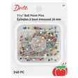 Dritz Ball Point Pins - 1.0625" Assorted Colors - 240 ct