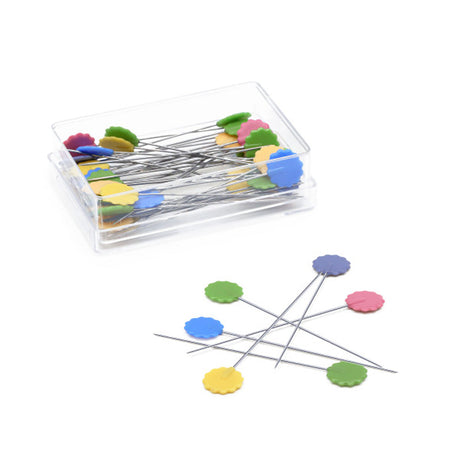 Dritz Flat Flower Head Pins - 1.75" Assorted Colors - 50 ct