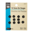 Dritz Sew On Snaps Size 1/0 - Black, 10ct