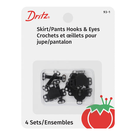 Dritz Wide Hooks & Eyes - Black - 4 Sets