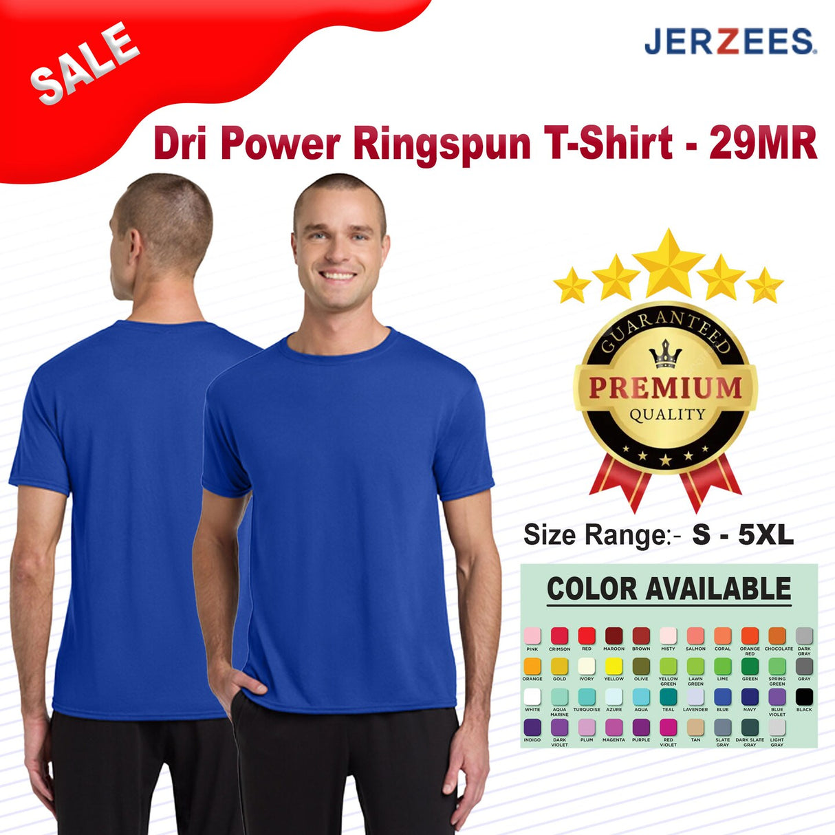 JERZEES® Dri Power Ringspun Short Sleeve Crewneck T-Shirt