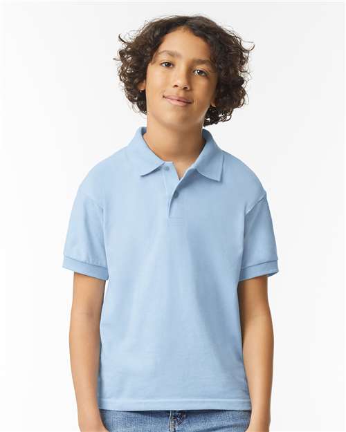 Gildan® Youth DryBlend Jersey Polo Fabric Moisture Wicking Cotton Polyester Knit Material