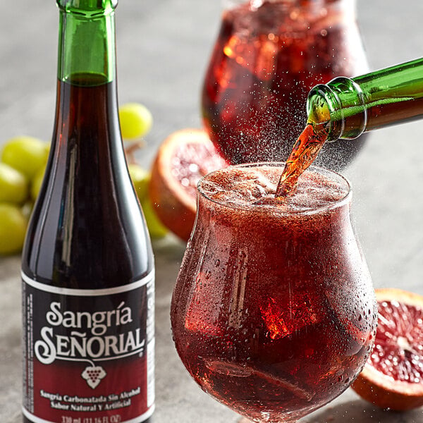Sangria Senorial Non-Alcoholic Sangria Soda 11.16 fl. oz. - 24/Case