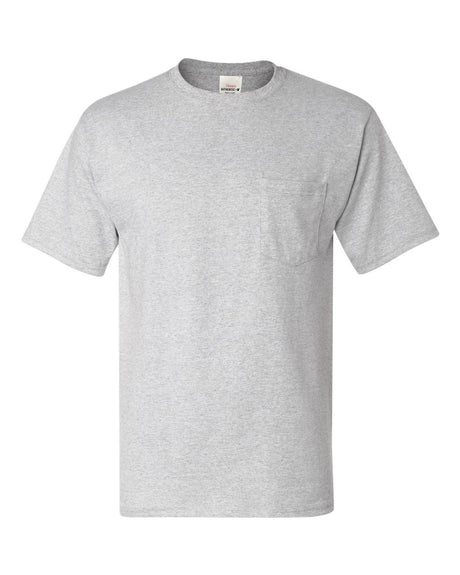Hanes® Authentic Crewneck Short Sleeve Pocket T-Shirt