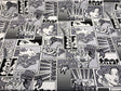 ArtCo Superhero Bonk Cotton Fabric - Black, White, Gray Comic Print, 54" Width (1 Yard)