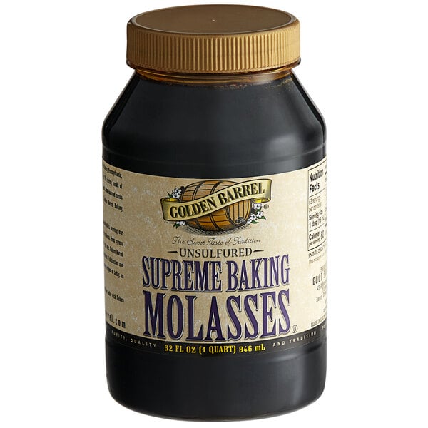 Golden Barrel 1 Qt. Sulfur-Free Supreme Baking Molasses - 12/Case