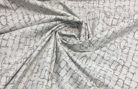 Jetset Abstract Clay Home Accent Ronnie Gold Design Cotton Fabric - Gray White Abstract Pattern, 56" Width (1 Yard)