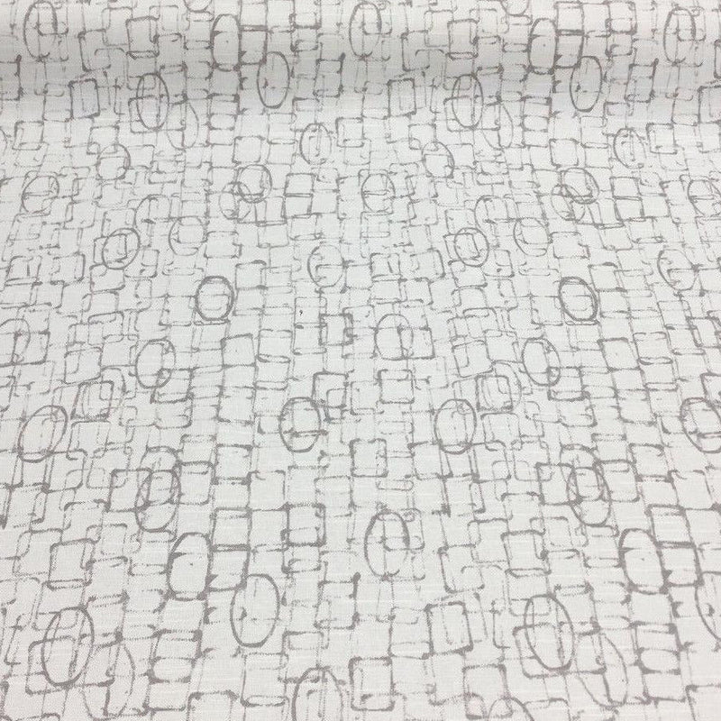 Jetset Abstract Clay Home Accent Ronnie Gold Design Cotton Fabric - Gray White Abstract Pattern, 56" Width (1 Yard)