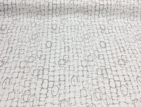 Jetset Abstract Clay Home Accent Ronnie Gold Design Cotton Fabric - Gray White Abstract Pattern, 56" Width (1 Yard)