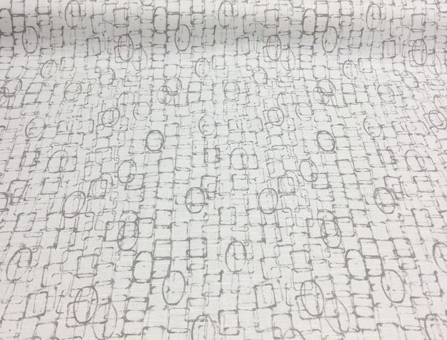 Jetset Abstract Clay Home Accent Ronnie Gold Design Cotton Fabric - Gray White Abstract Pattern, 56" Width (1 Yard)