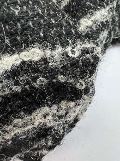 Wool Bouclé Striped Gray Black