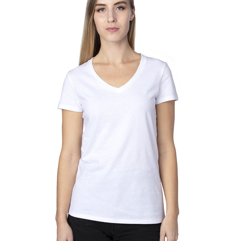 Ladies' Ultimate CVC V-Neck T-Shirt