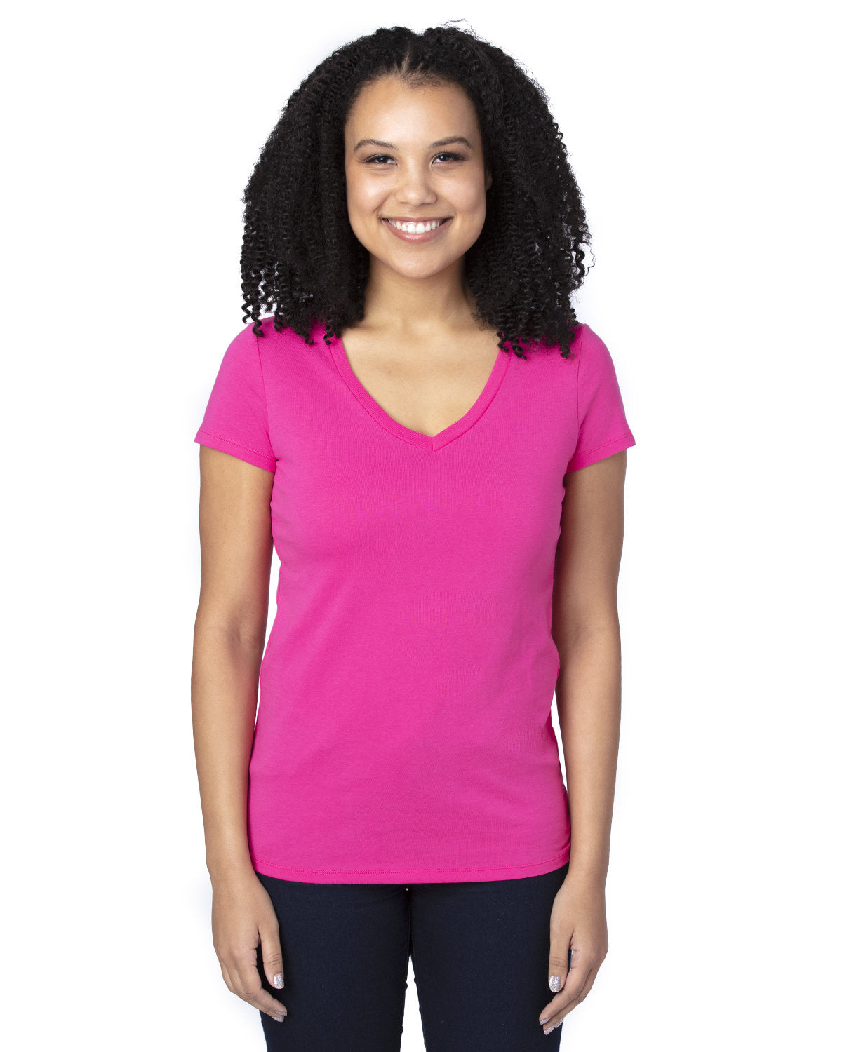 Ladies' Ultimate CVC V-Neck T-Shirt