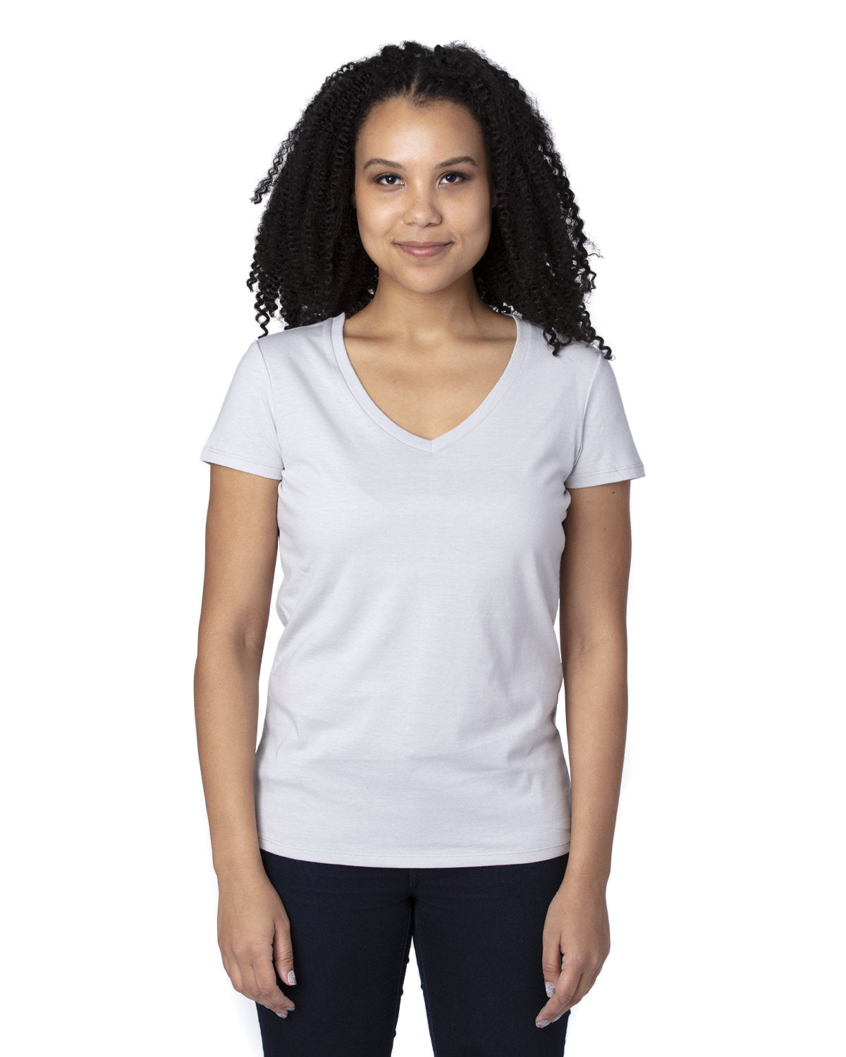 Ladies' Ultimate CVC V-Neck T-Shirt