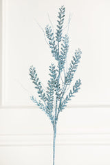 34 Inch Blue Glitter Fern Spray