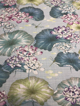 Estanque Cotton Fabric - Blue Green Large Flowers, 55" Width (1 Yard)