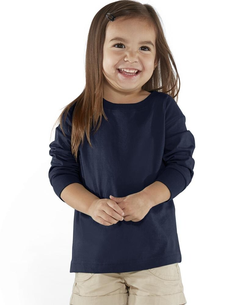 RADYAN® Toddler Cotton Jersey Crewneck Long Sleeve T-Shirt - 3311