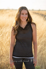 Athletic Mesh Stripe Fabric Black