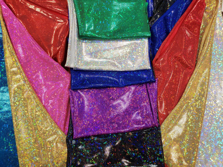 Shattered Hologram Spandex Fabric - Multiple Colors, 58/60" Width (1 Yard)