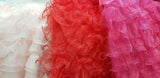 Organza Ruffled Mesh Polyester Fabric - Layered Ruffle Mesh, 57" Wide, Multiple Colors (1 Yard)