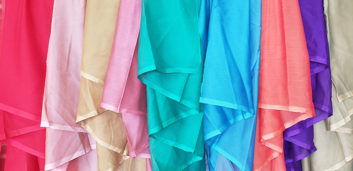 Two Tone Chiffon Polyester Fabric - Iridescent Sheer, 58/60" Width, Multiple Colors (Yards, Bolts, Sample Swatch)